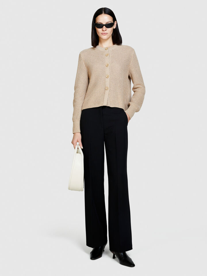 Cardigan with buttons - women's cardigans - Beige | Sisley image number 1